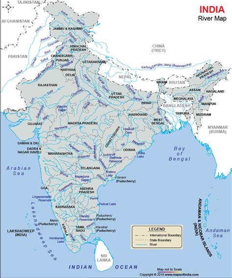 Rivers of India in Map